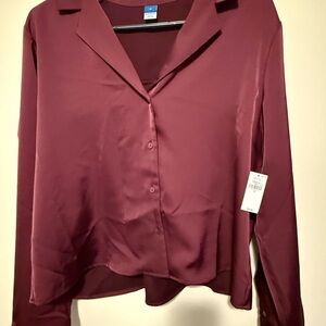Old Navy Maroon Button Down Shirt